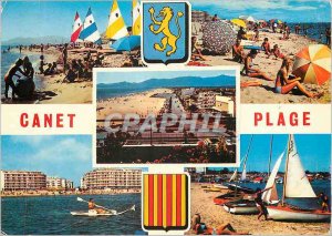 Modern Postcard Canet Plage (Pyrenees Orientales) Cote Vermeille at the foot ...