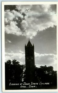 x2 LOT c1950s Ames, IA Iowa State College University RPPC Swans Evening Bell A11