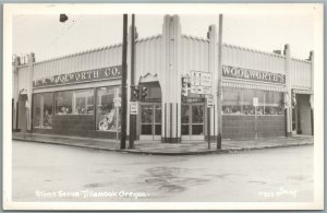 TILLAMOOK OR STREET SCENE WOOLWORTH CO. VINTAGE REAL PHOTO POSTCARD RPPC