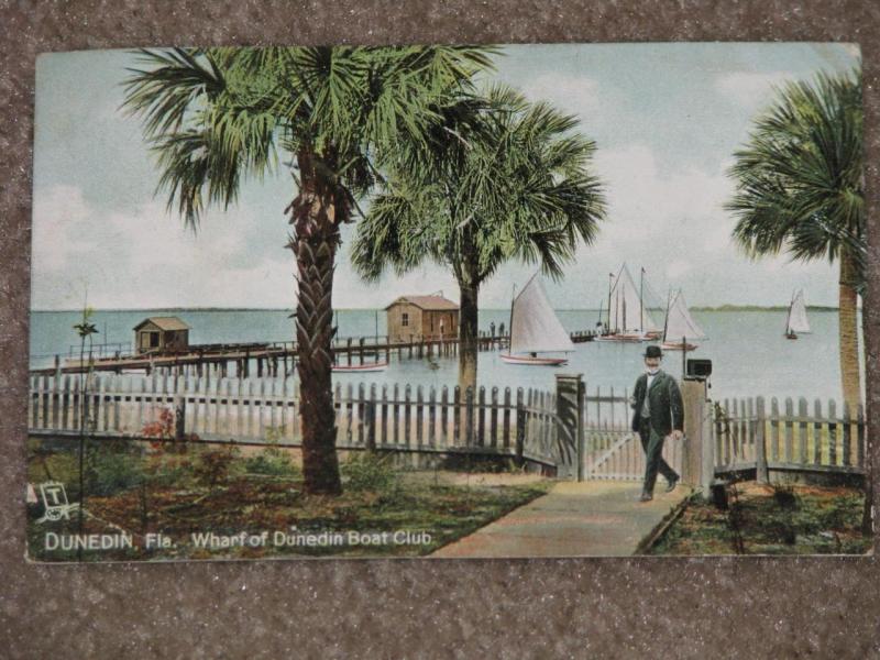 Wharf of Dunedin Boat Club, Dunedin, Fla., unused vintage card 