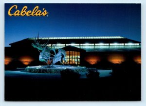 SIDNEY, Nebraska NE ~ Night CABELA'S Advertising Sporting Goods 4x6 Postcard