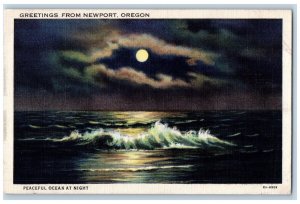 c1940's Greetings From Newport Peaceful Ocean Oregon OR Correspondence Postcard
