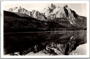 Stanley Lake Reflection Sawtooth Mountains Idaho ID Real Photo RPPC Postcard