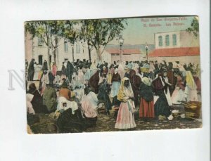 472964 Spain Las Palmas Canary islands market Vintage postcard