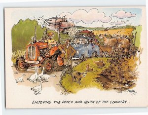 Postcard Enjoying The Peace And Quiet Of The Country. . with Comic Art Print