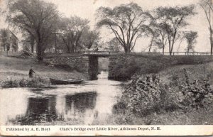 New Hampshire Atkinson Depot Clark's Bridge Over Little River 1912