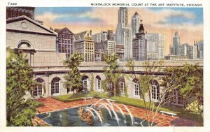 CHICAGO, Illinois~IL   MCKINLOCK MEMORIAL COURT~FOUNTAIN Art Institute  Postcard