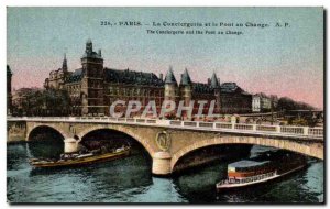 Paris Old Postcard The concierge and the bridge changes