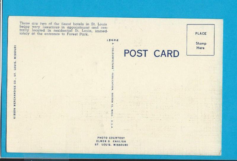  Postcard Park Plaza Chase Hotel St Louis Missouri   # 300