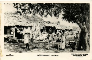 PC SUDAN, EL OBEID, NATIVE MARKET, Vintage REAL PHOTO Postcard (b31276)