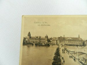 Vintage Postcard Germany Coblenz a. Rh. mit Schiffbrucke Koblenz