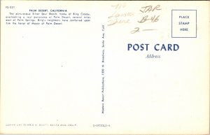 Bing Crosbys Palm Desert Home Mountains Silver Spur Ranch Panorama Postcard 