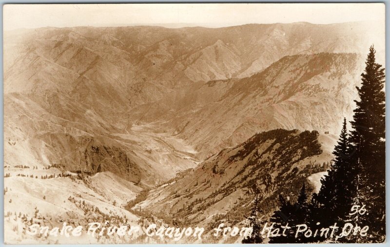 c1930s Hot Point Ore RPPC Snake River Canyon Birds Eye Scenic Real Photo OR A200