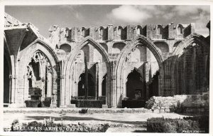 cyprus, BELLAPAIS, Roman Sarcophagus Abbey (1950s) Photo Fisher RPPC Postcard