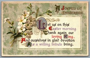 Postcard c1910 A Joyful Eastertide Unsigned Winsch Embossed Lillies