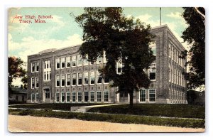 Postcard New High School Tracy Minn. Minnesota c1916