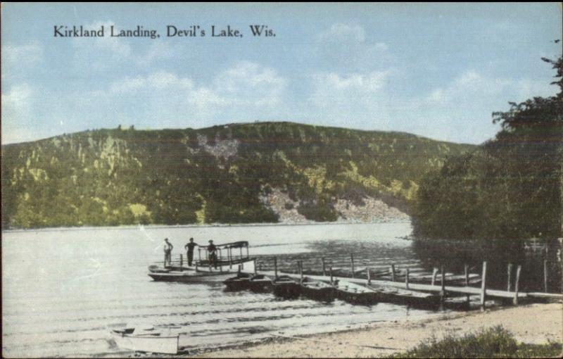 Devil's Lake WI Kirkland Landing c1910 Postcard