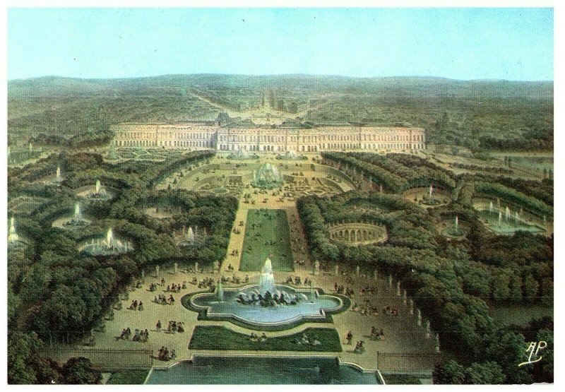 Vintage Versailles Palace of France Souvenir Colored Postcard