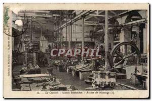 Old Postcard Le Creusot Factories Schneider Assembly workshop