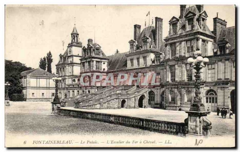 Old Postcard Fontainebleau Palace L & # 39escalier the horseshoe