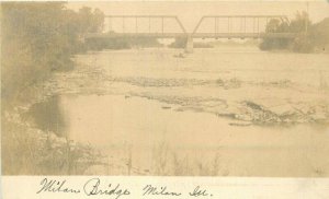 C-1905 Milan Illinois Truss Girder Bridge Rock Island RPPC Photo Postcard 13101