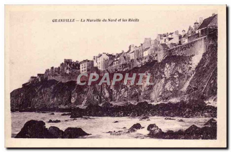 Granville Old Postcard The North wall and reef