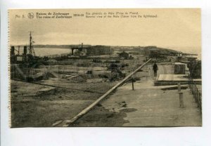 3158329 WWI Ruins of Belgium ZEEBRUGGE Mole from Lighthouse