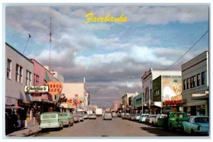 Fairbanks AK Postcard Second Avenue Main Street Of Alaska Griffins Mecca Bar