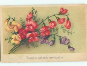 Very Old Foreign Postcard BEAUTIFUL FLOWERS SCENE AA4173