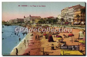 Postcard Old Cannes Beach And Hotels