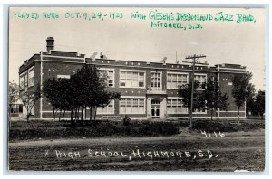 1923 High School Building Highmore South Dakota SD RPPC Photo Vintage Postcard