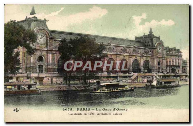 Old Postcard The Paris Gare d & # 39Orsay boat Peniche