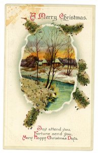 Greeting - Christmas.     (glitter, stains)