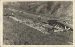 Panama Canal Construction c1910 Real Photo Postcard #23 COLLAPSED BUILDING