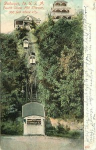 C-1910 Incline Railroad PCK Series 4th Street Dubuque Iowa Postcard 20-2425