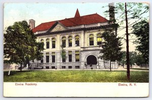 1910's Elmira Academy Elmira New York Historic Building Landmark Posted Postcard