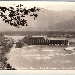 c1930s Bonneville Lock & Dam OR RPPC Hydroelectric Powerhouse Sawyers Photo A199
