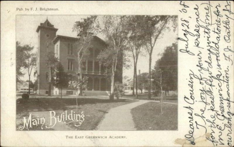 East Greenwich RI Main Bldg of Academy c1910 Postcard