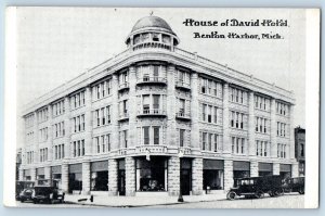 Benton Harbor Michigan MI Postcard House David Hotel Building Classic Cars 1910