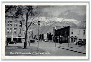c1940's 25th Street Looking East To Mount Ogden Scene Ogden Utah UT Postcard