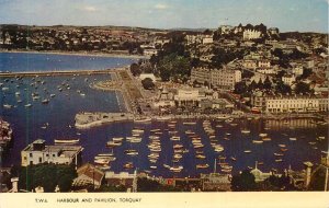 UK England Torquay Devon harbour and pavilion sailing vessels