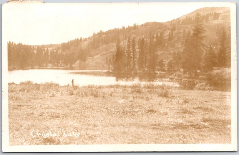 1952 Crystal Lake CA Tourist Attraction Mountain Real Photo RPPC Posted Postcard