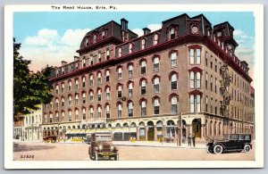 Erie Pennsylvania~Reed House Hotel~Fire Escapes~Vintage Cars~1920s Postcard