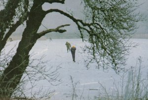 Ice Skating at Manea Cambridge Village Postcard