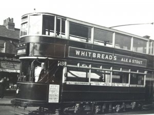 Original Vintage Photo London Transport Tram 743 Edmonton Broadway Music Stores