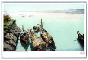 c1910's Indians On Puget Sound Washington WA Unposted Fishing Boats Postcard