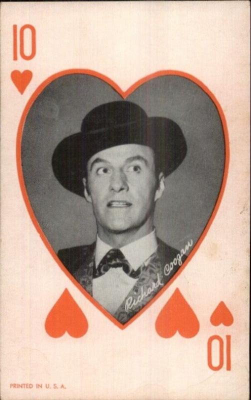 Cowboy Actor Poker Playing Card Exhibit Arcade Richard Coogan 10 of Hearts