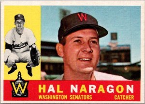 1960 Topps Baseball Card Hal Naragon Washington Senators sk10556