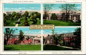 Postcard TN Nashville Ward Belmont School Various Halls Multi-View 1930s F32