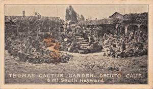 DECOTA CALIFORNIA~THOMAS CACTUS GARDEN-5 MILES SOUTH HAYWARD POSTCARD